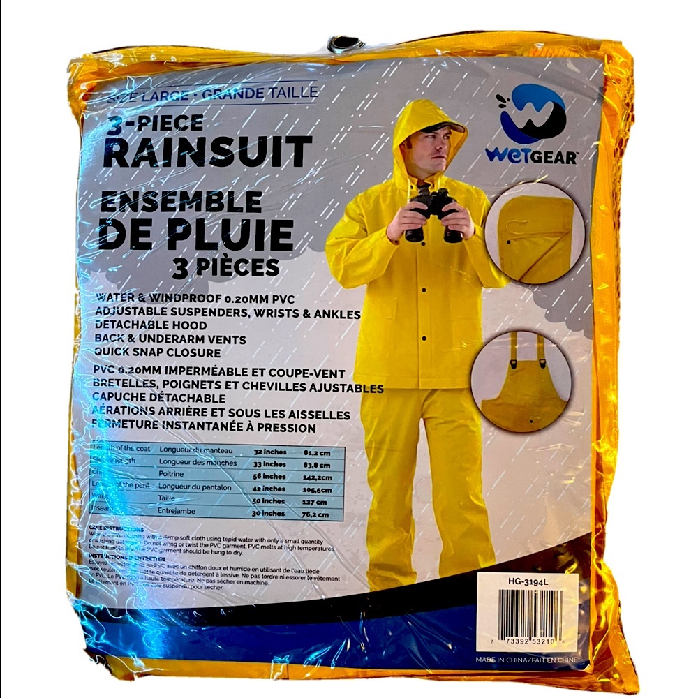 New! Yellow Rain Jacket and overall Pants Set| Men’s Large